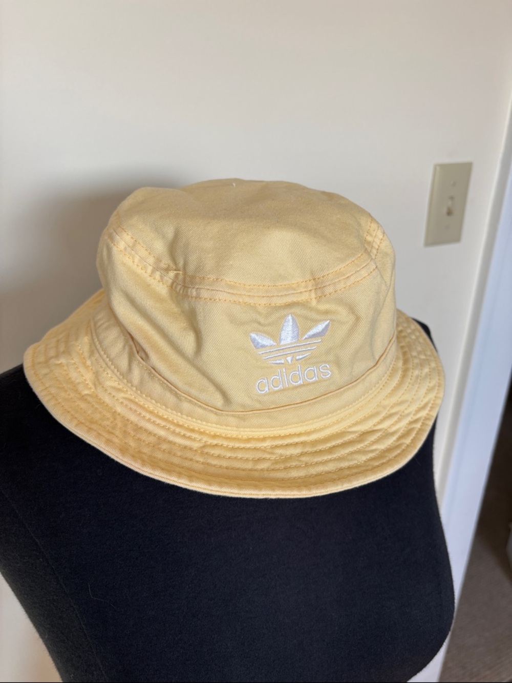 adidas Trefoil Bucket Hat in Soft Butter Yellow - Picture 2 of 9